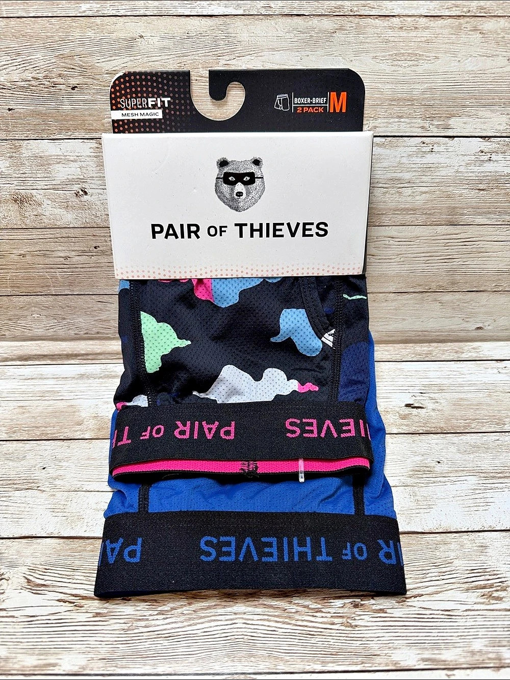 Pair of Thieves SuperFit Boxer Brief 2-Pack Boxer Brief 2-Pack Black & Blue NEW